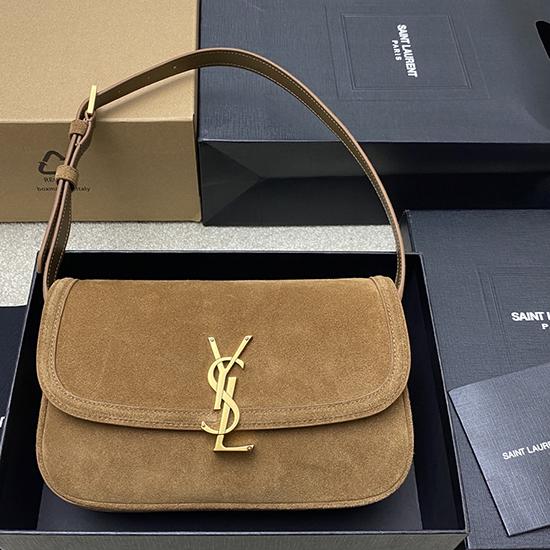 Saint Laurent Suede Solferino Medium Bag Brown 832330