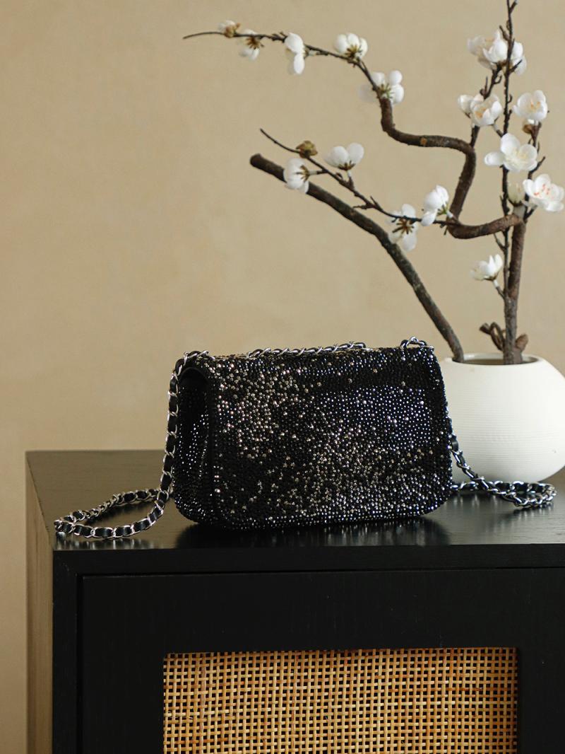 Small Chanel Flap Bag with Crystal Black AS2509