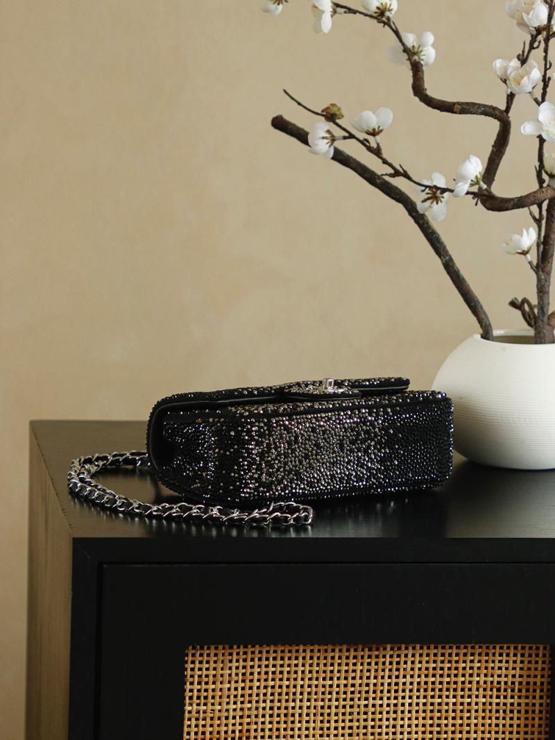 Small Chanel Flap Bag with Crystal Black AS2509
