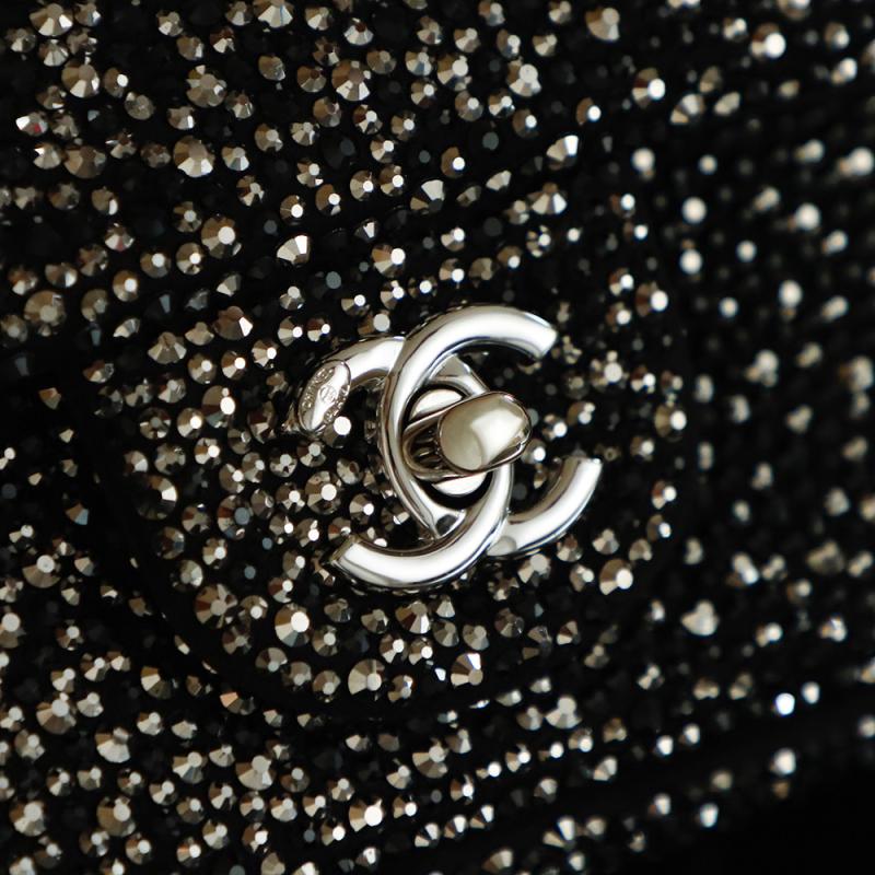 Small Chanel Flap Bag with Crystal Black AS2509