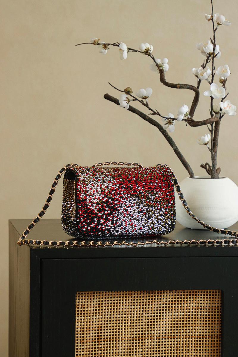 Small Chanel Flap Bag with Crystal Multicolor AS2509