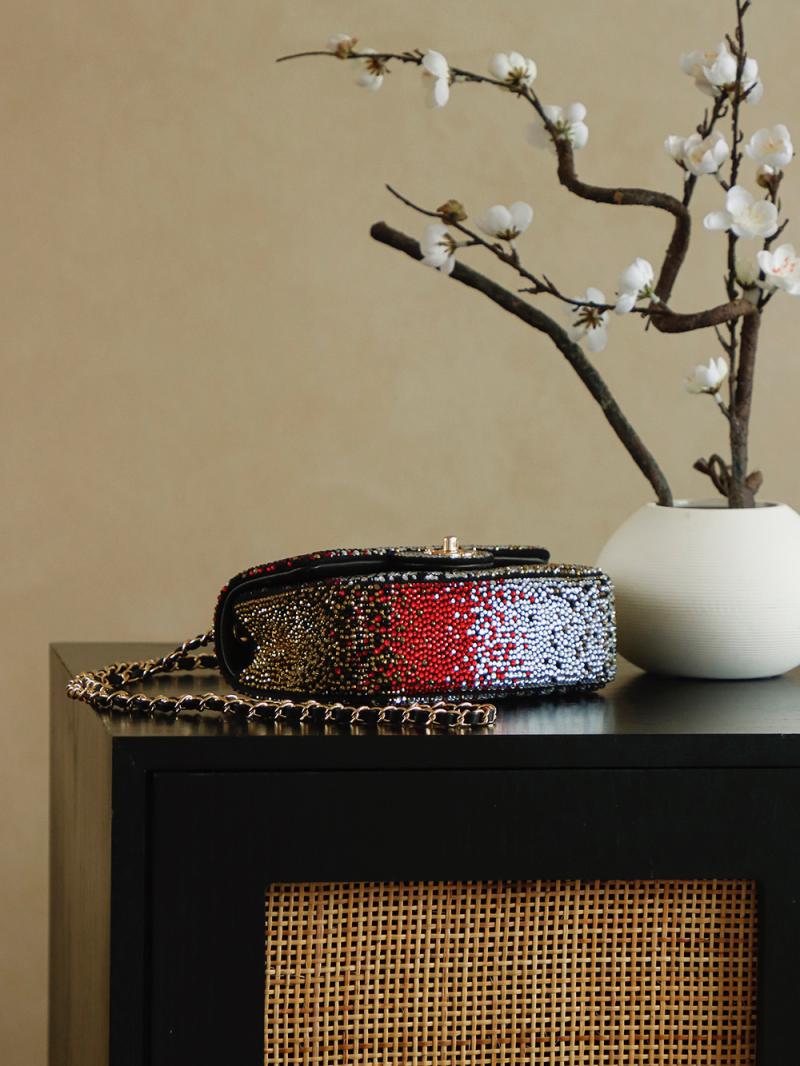 Small Chanel Flap Bag with Crystal Multicolor AS2509
