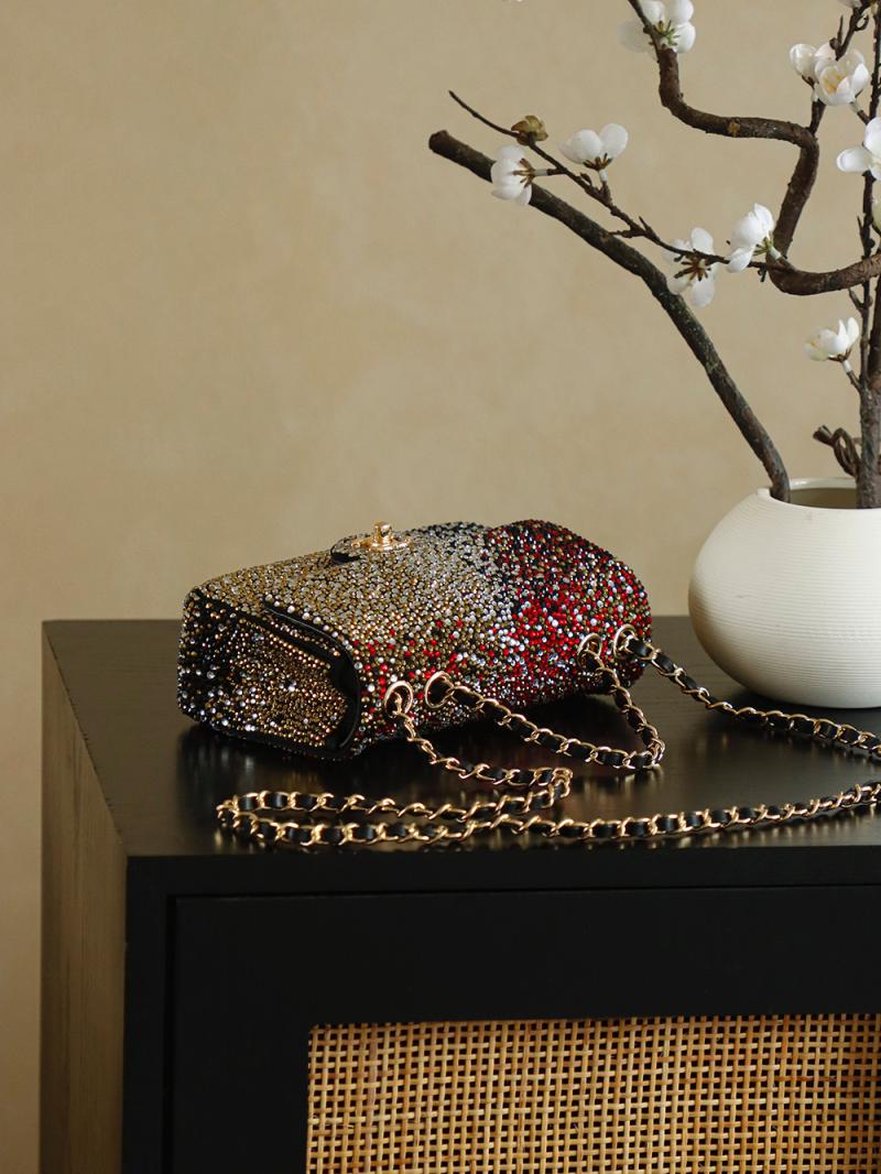 Small Chanel Flap Bag with Crystal Multicolor AS2509