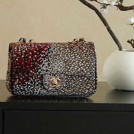 Small Chanel Flap Bag with Crystal Multicolor AS2509