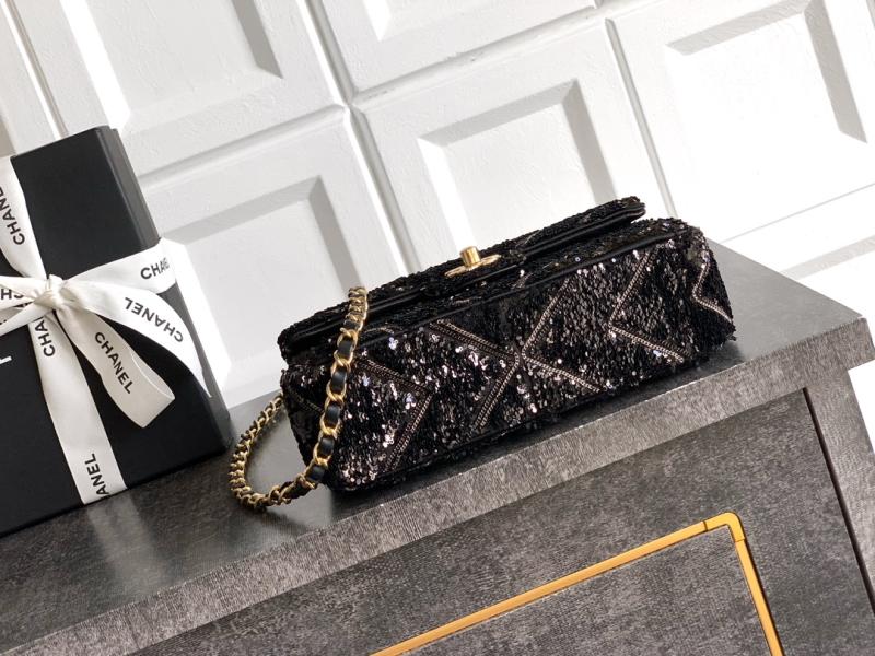 Small Chanel Sequins Handbag Black A91101
