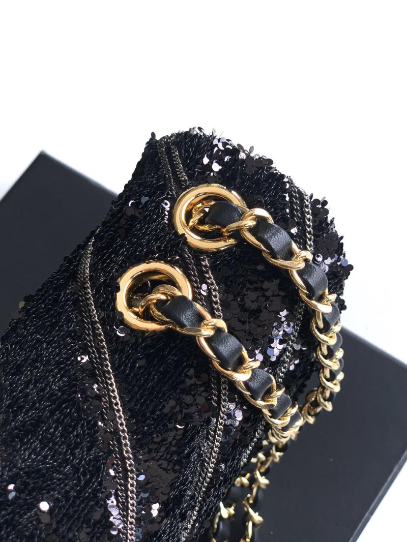 Small Chanel Sequins Handbag Black A91101