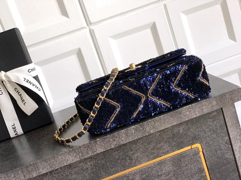 Small Chanel Sequins Handbag Blue A91101
