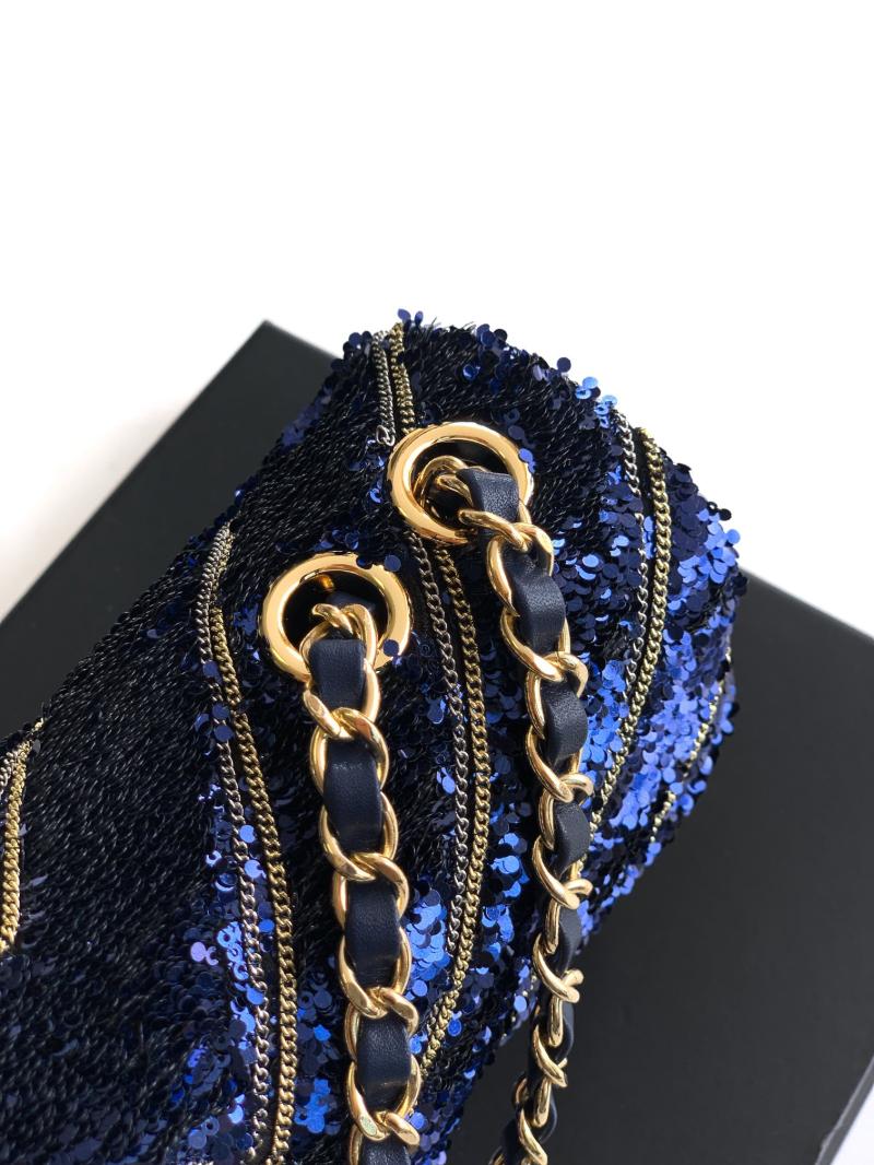 Small Chanel Sequins Handbag Blue A91101