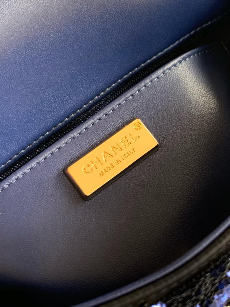 Small Chanel Sequins Handbag Blue A91101