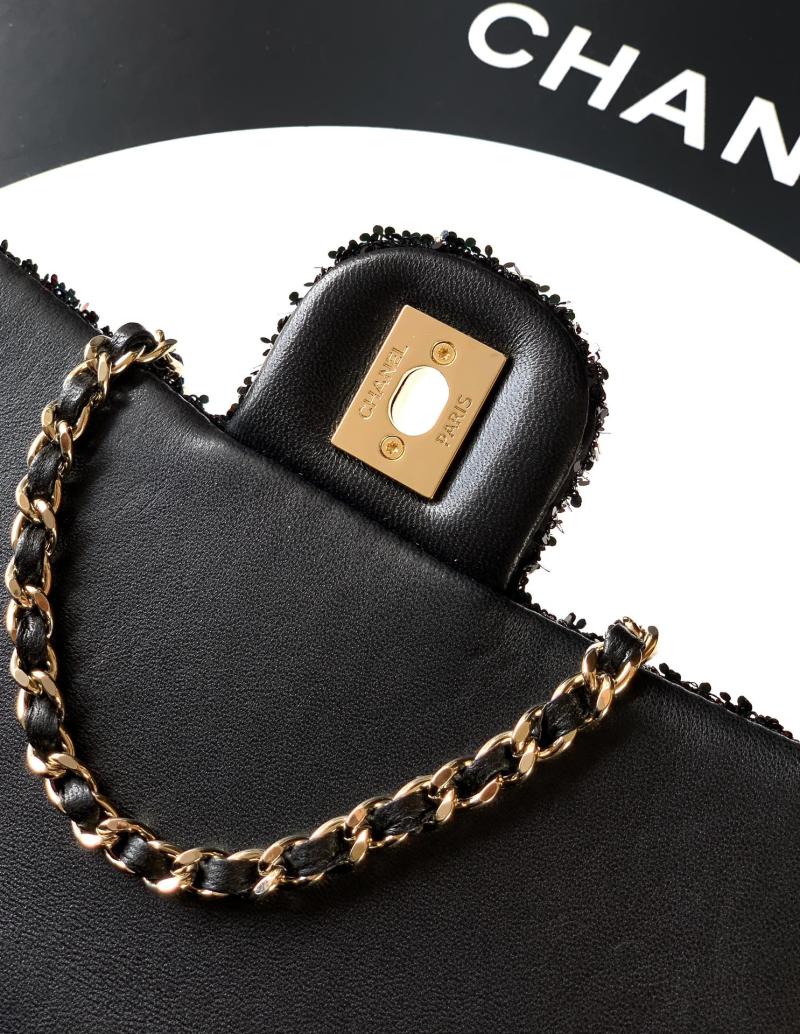Small Chanel Sequins Shoulder Bag Red CF6171