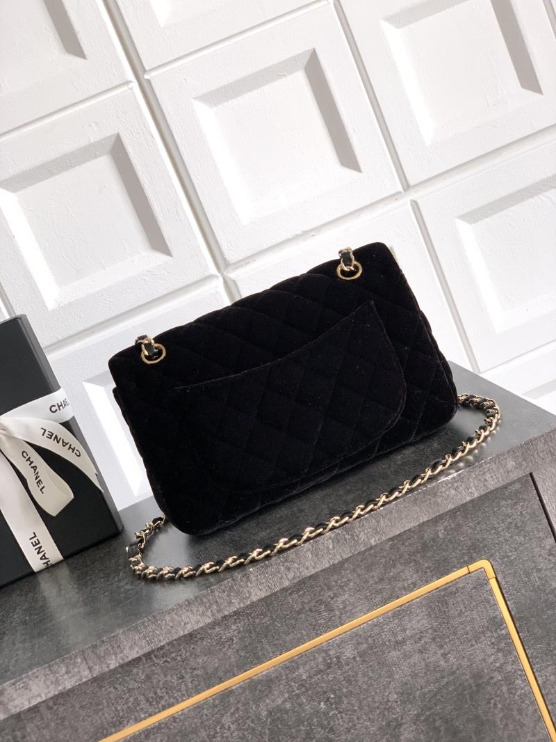 Small Chanel Velvet Flap Bag Black A01117