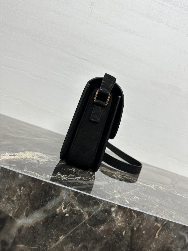 Celine Medium Suede Triomphe Bag Black Cl35023