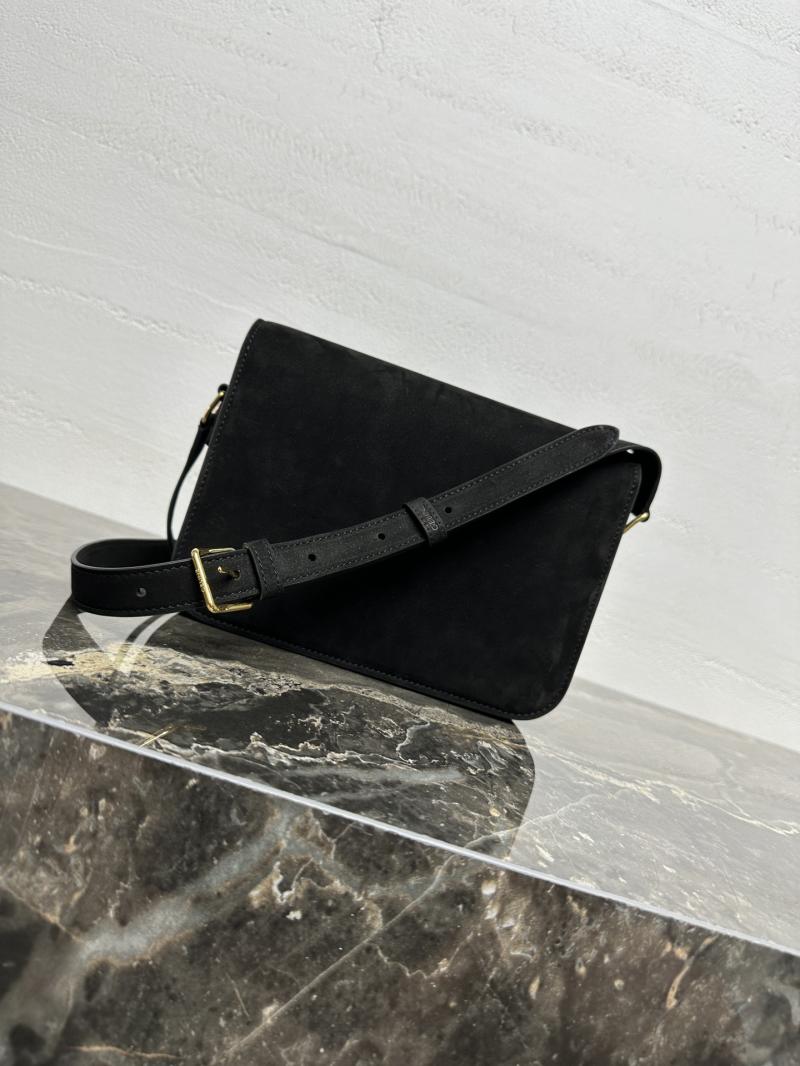 Celine Medium Suede Triomphe Bag Black Cl35023