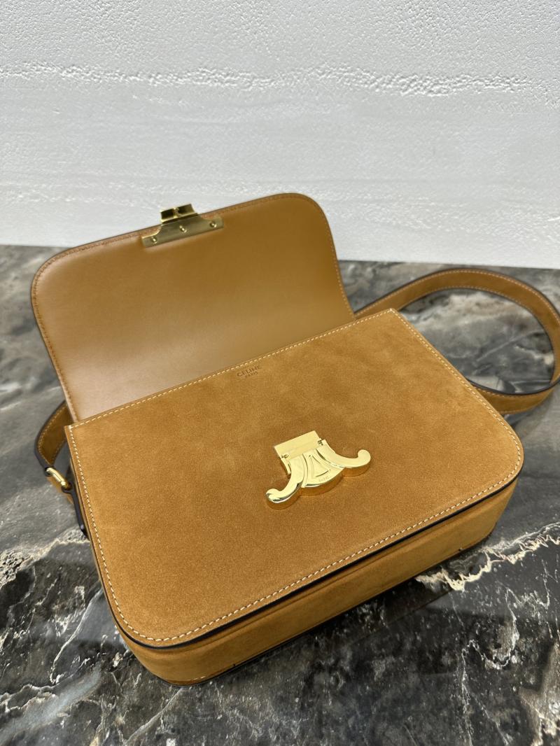 Celine Medium Suede Triomphe Bag Brown Cl35023