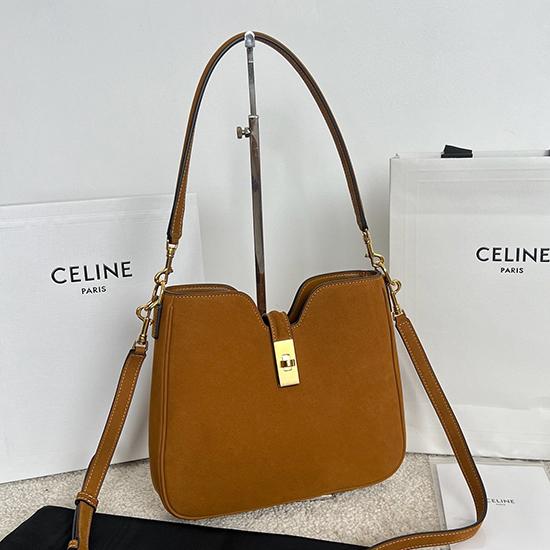 Celine Small Suede Camille 16 Soft Bag Black 120693