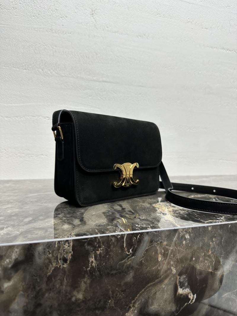 Celine Small Suede Triomphe Bag Black C188423