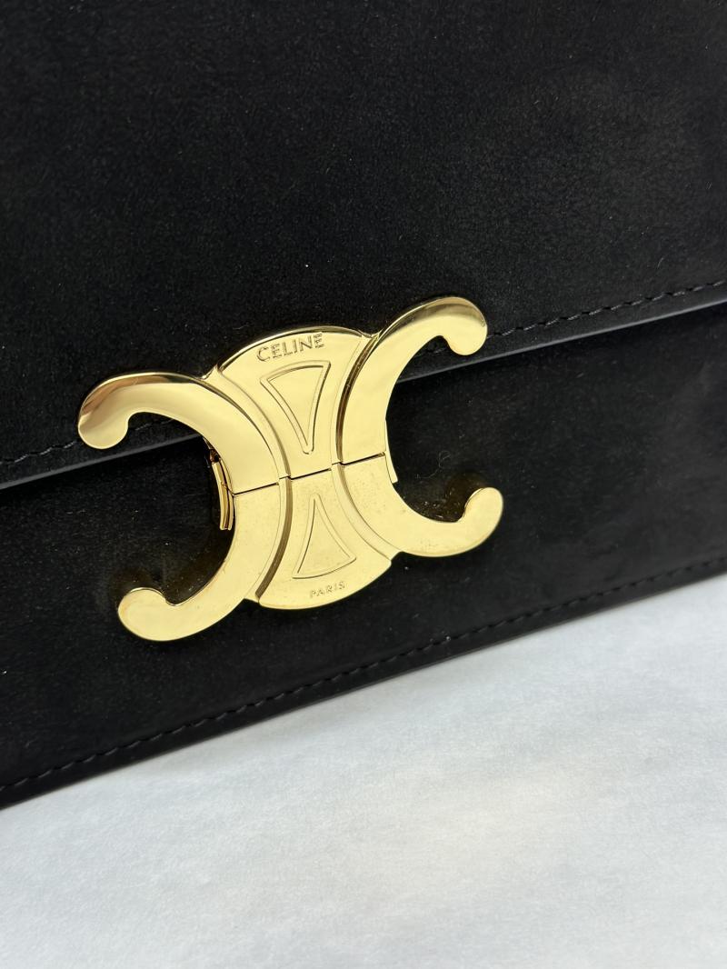 Celine Small Suede Triomphe Bag Black C188423
