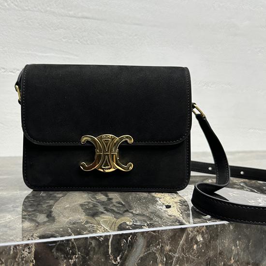 Celine Small Suede Triomphe Bag Black C188423