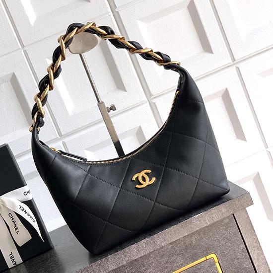 Chanel Calfskin Hobo Bag Black AS5837