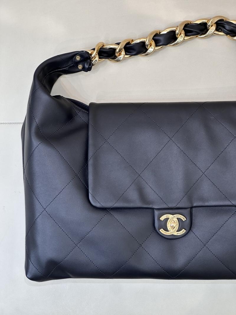 Chanel Calfskin Large Hobo Bag Black AS5834