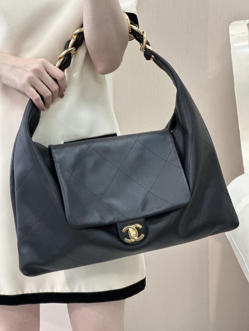 Chanel Calfskin Large Hobo Bag Black AS5834