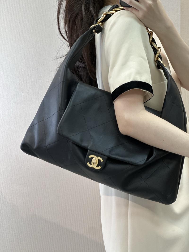 Chanel Calfskin Large Hobo Bag Black AS5834