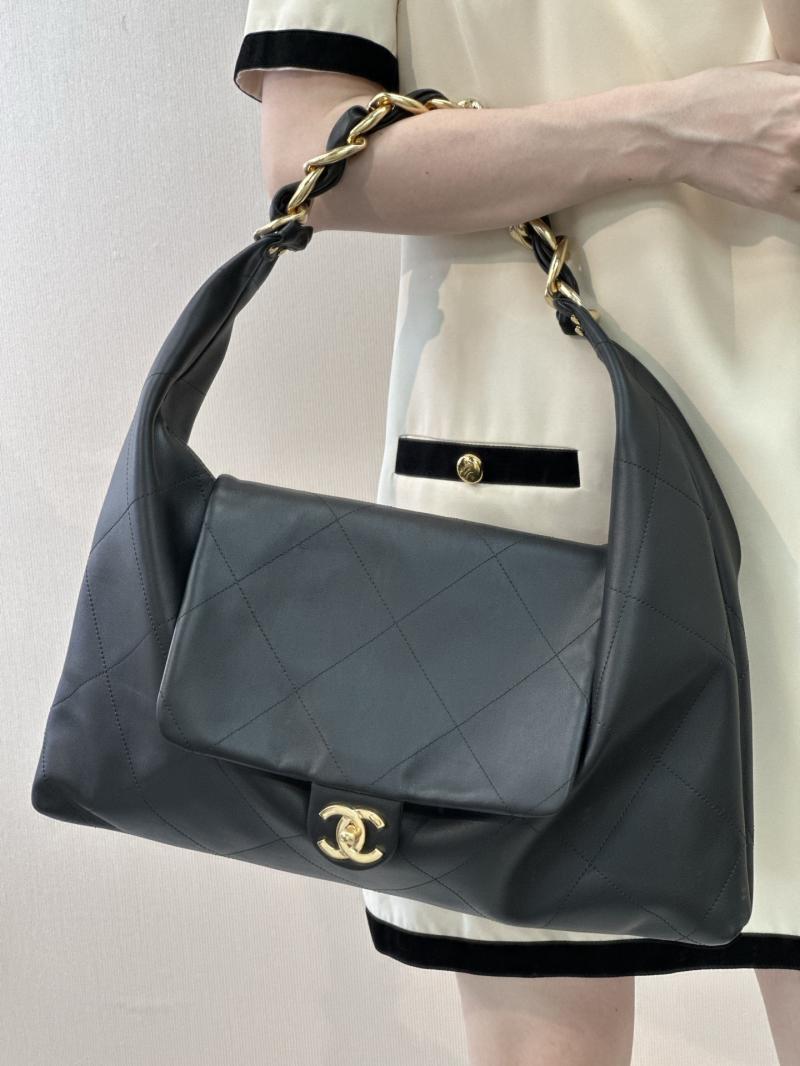 Chanel Calfskin Large Hobo Bag Black AS5834