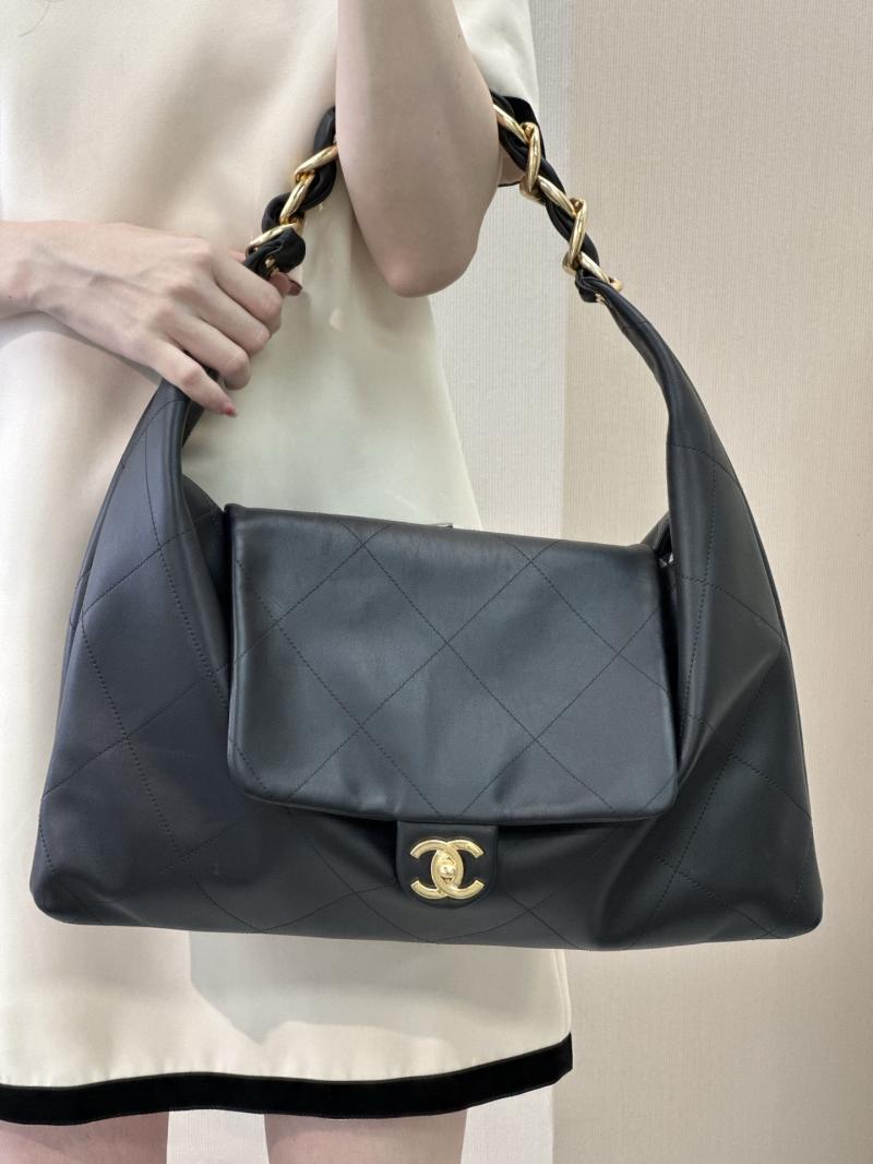 Chanel Calfskin Large Hobo Bag Black AS5834