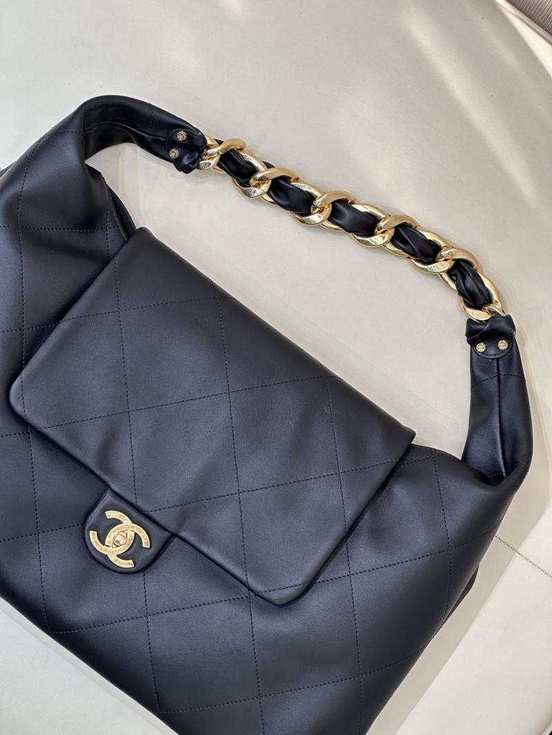 Chanel Calfskin Large Hobo Bag Black AS5834