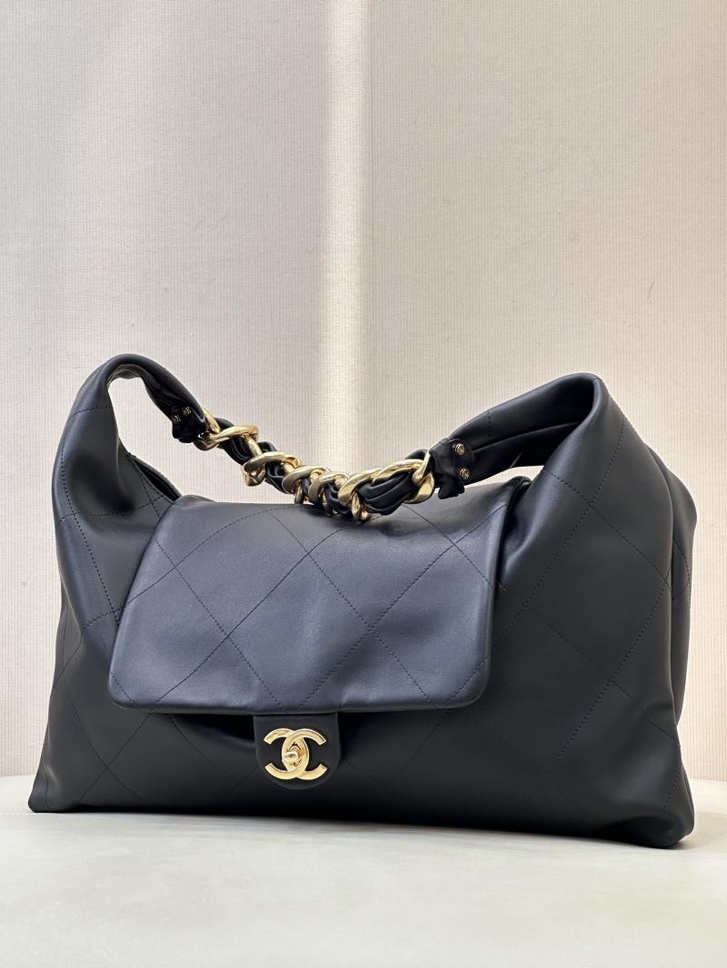 Chanel Calfskin Large Hobo Bag Black AS5834