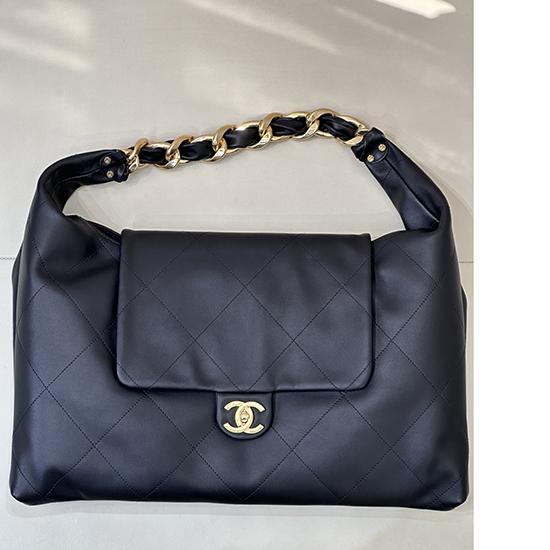Chanel Calfskin Large Hobo Bag Black AS5834