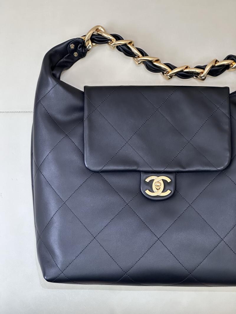 Chanel Calfskin Large Hobo Bag Black AS5838