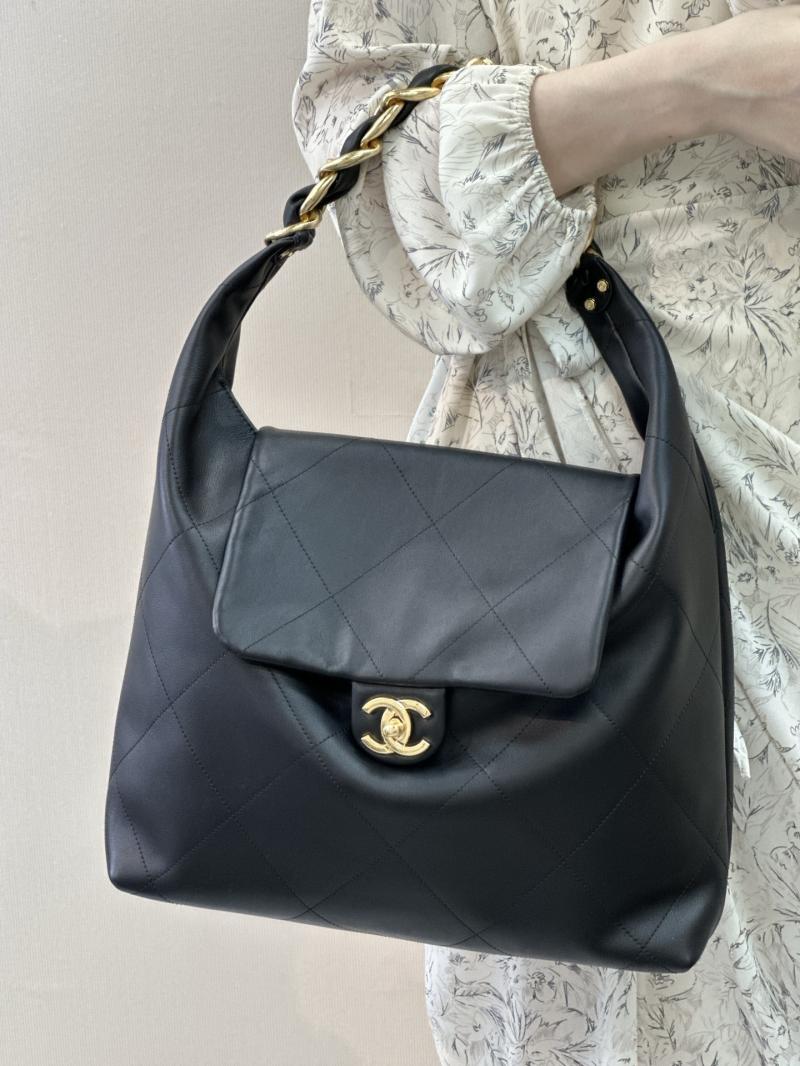 Chanel Calfskin Large Hobo Bag Black AS5838
