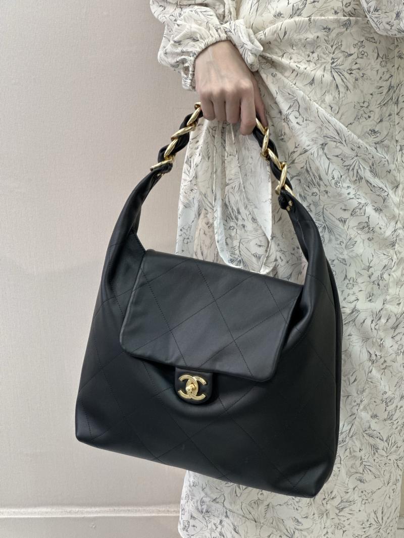 Chanel Calfskin Large Hobo Bag Black AS5838