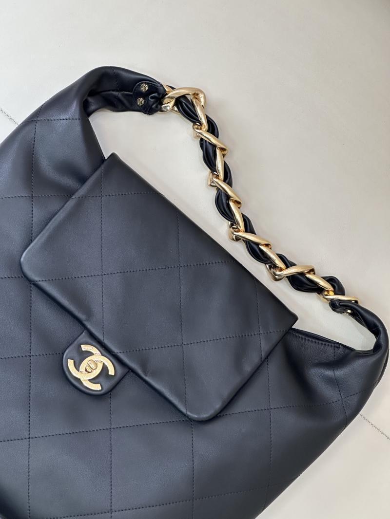 Chanel Calfskin Large Hobo Bag Black AS5838