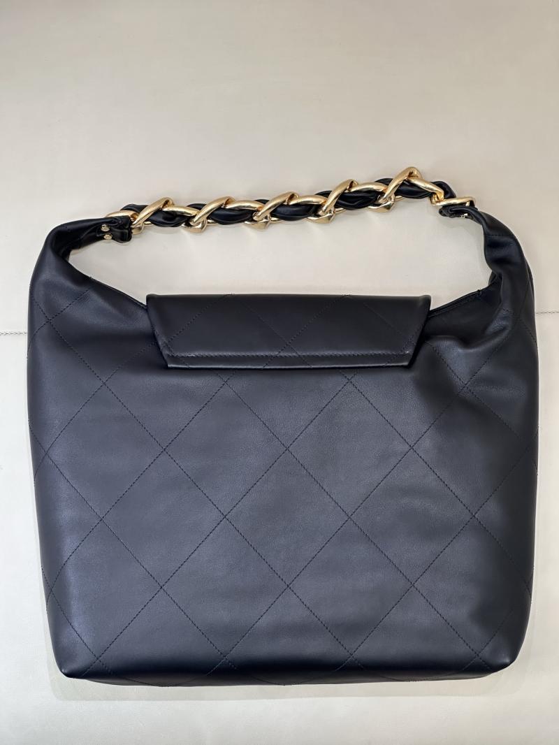 Chanel Calfskin Large Hobo Bag Black AS5838
