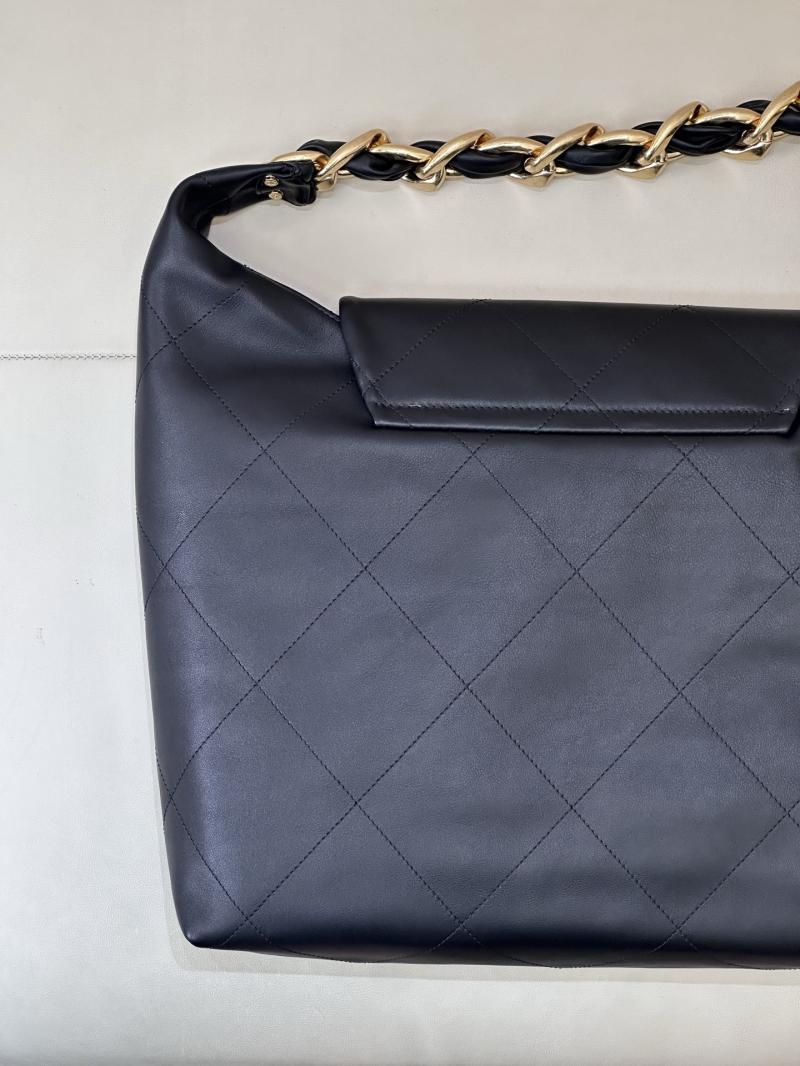 Chanel Calfskin Large Hobo Bag Black AS5838