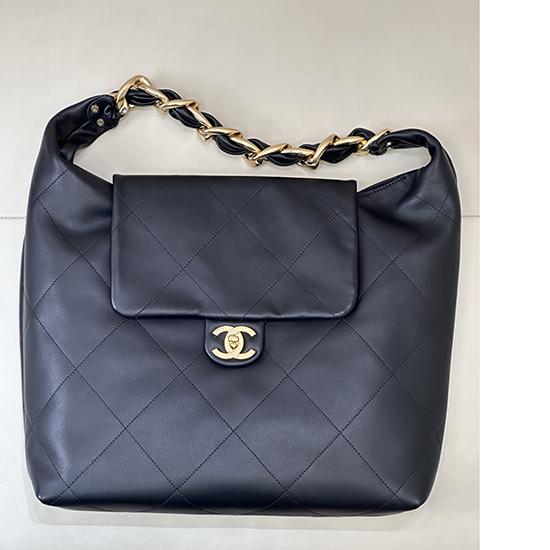 Chanel Calfskin Large Hobo Bag Black AS5838