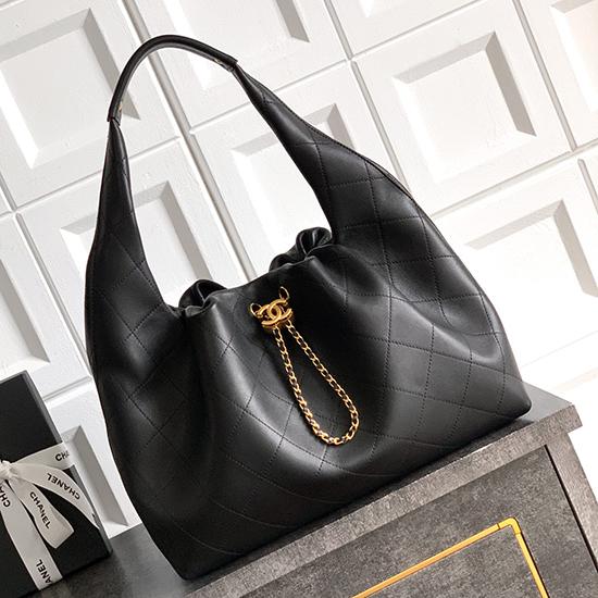 Chanel Calfskin Large Hobo Bag Black AS5967