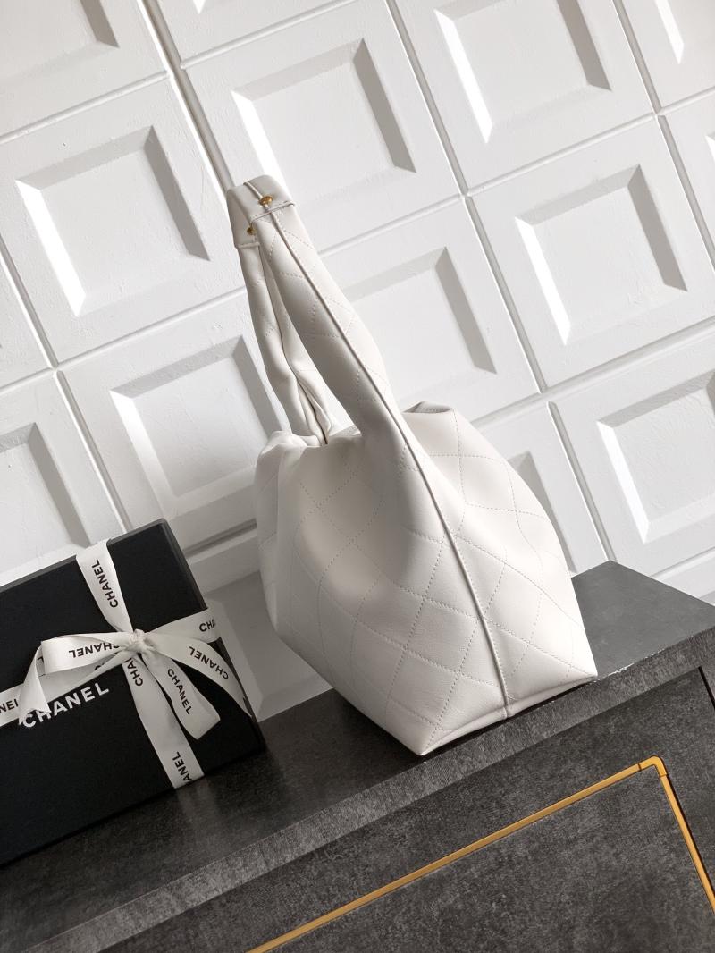 Chanel Calfskin Large Hobo Bag Cream AS5967