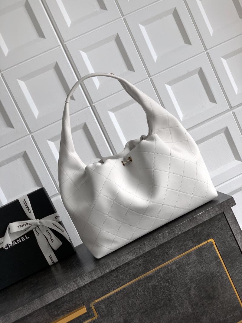 Chanel Calfskin Large Hobo Bag Cream AS5967