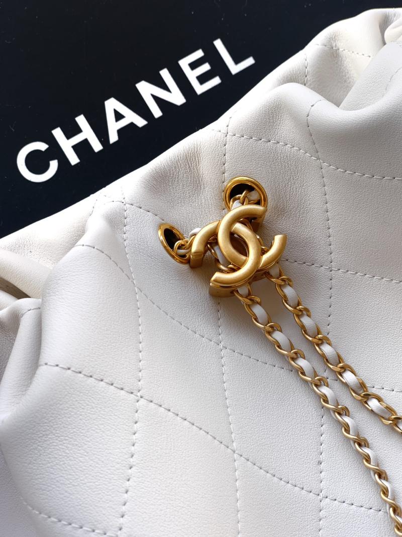 Chanel Calfskin Large Hobo Bag Cream AS5967
