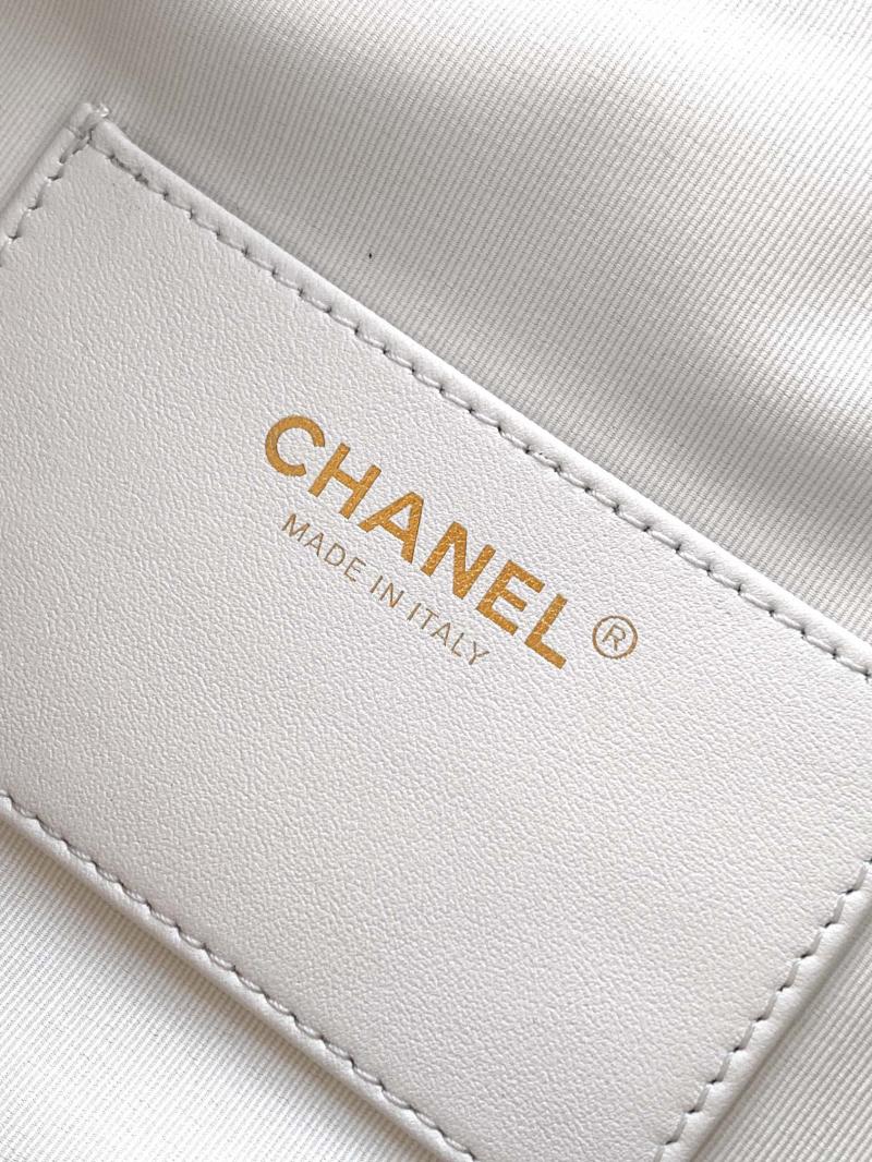 Chanel Calfskin Large Hobo Bag Cream AS5967