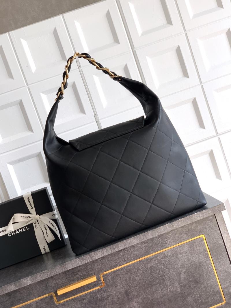 Chanel Calfskin Maxi Hobo Bag Black AS5839