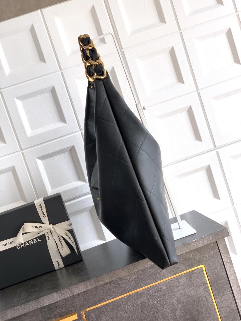 Chanel Calfskin Maxi Hobo Bag Black AS5839
