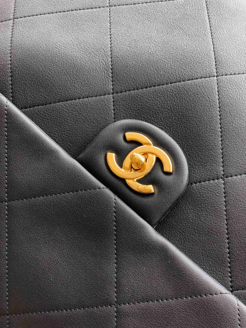 Chanel Calfskin Maxi Hobo Bag Black AS5839