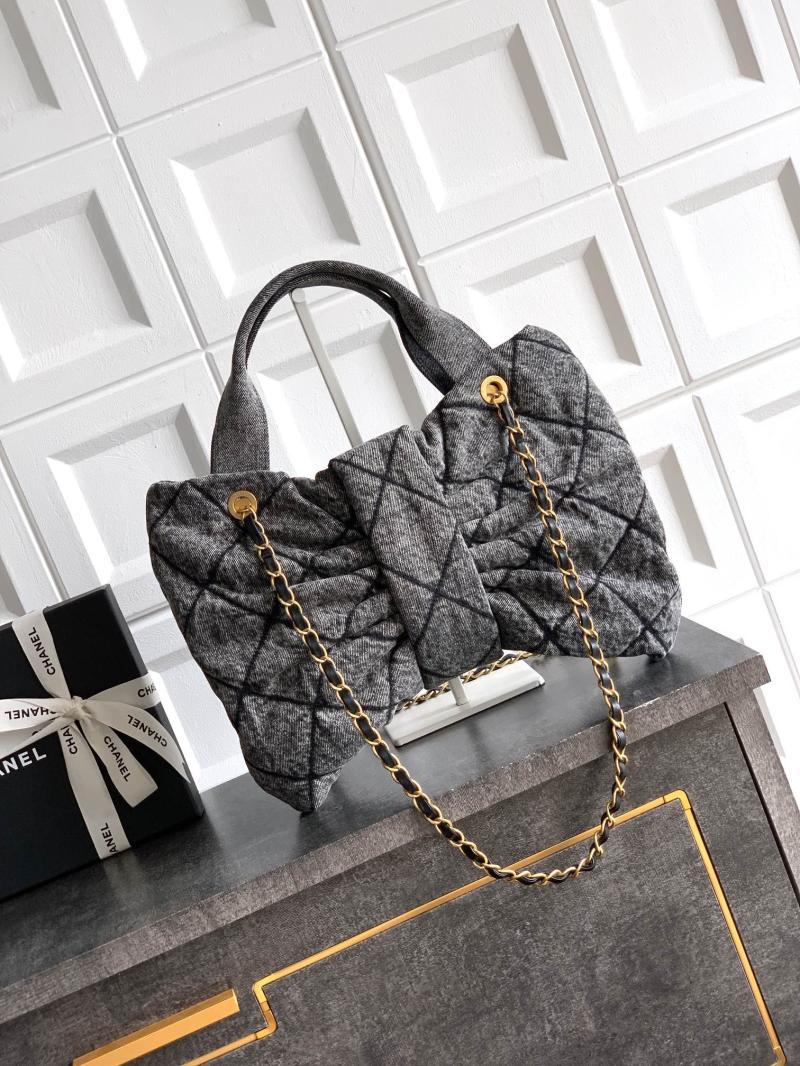 Chanel Denim Bow bag Black AS5851