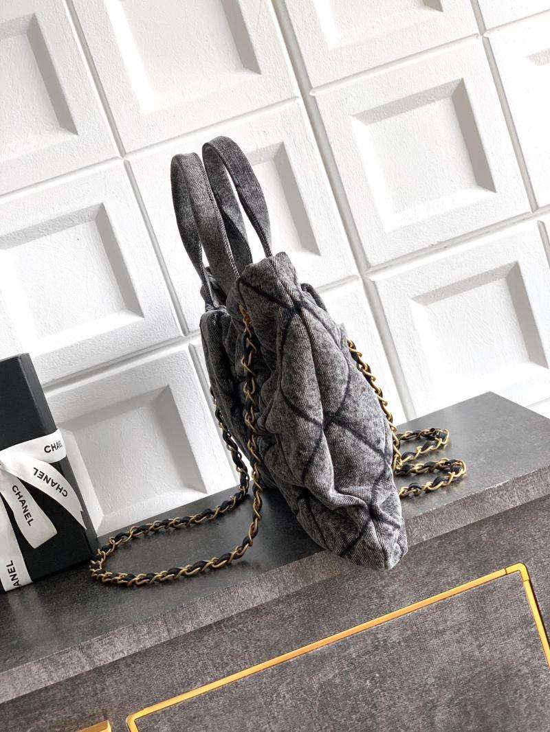 Chanel Denim Bow bag Black AS5851