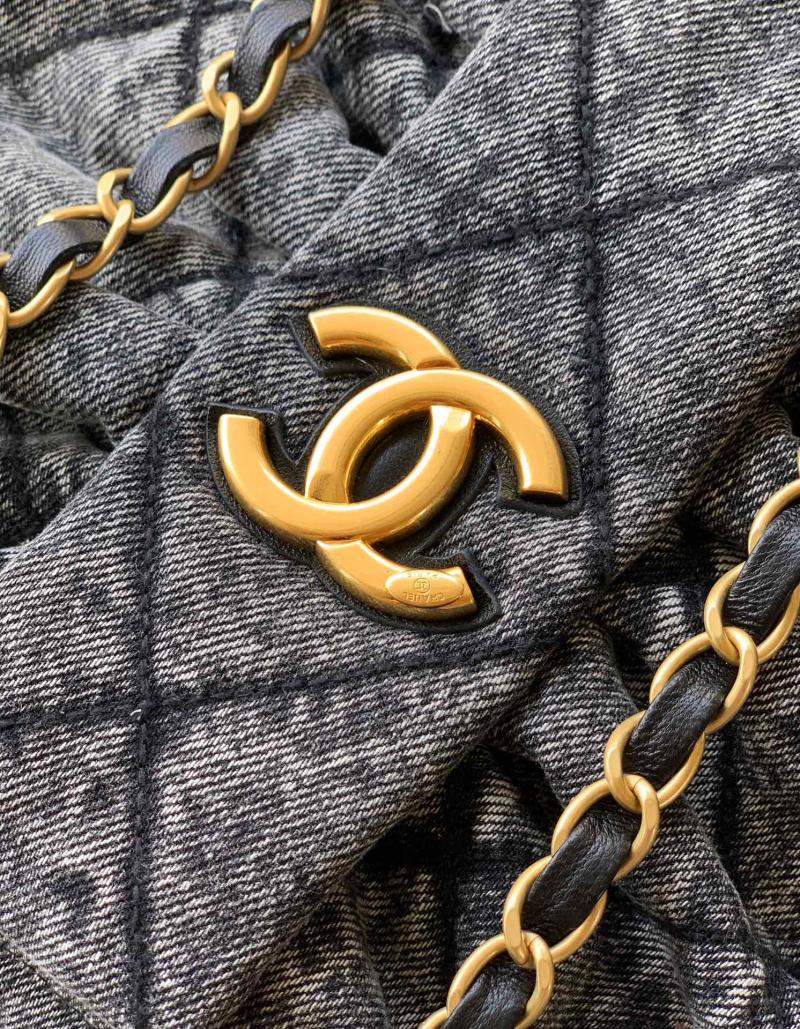 Chanel Denim Bow bag Black AS5851