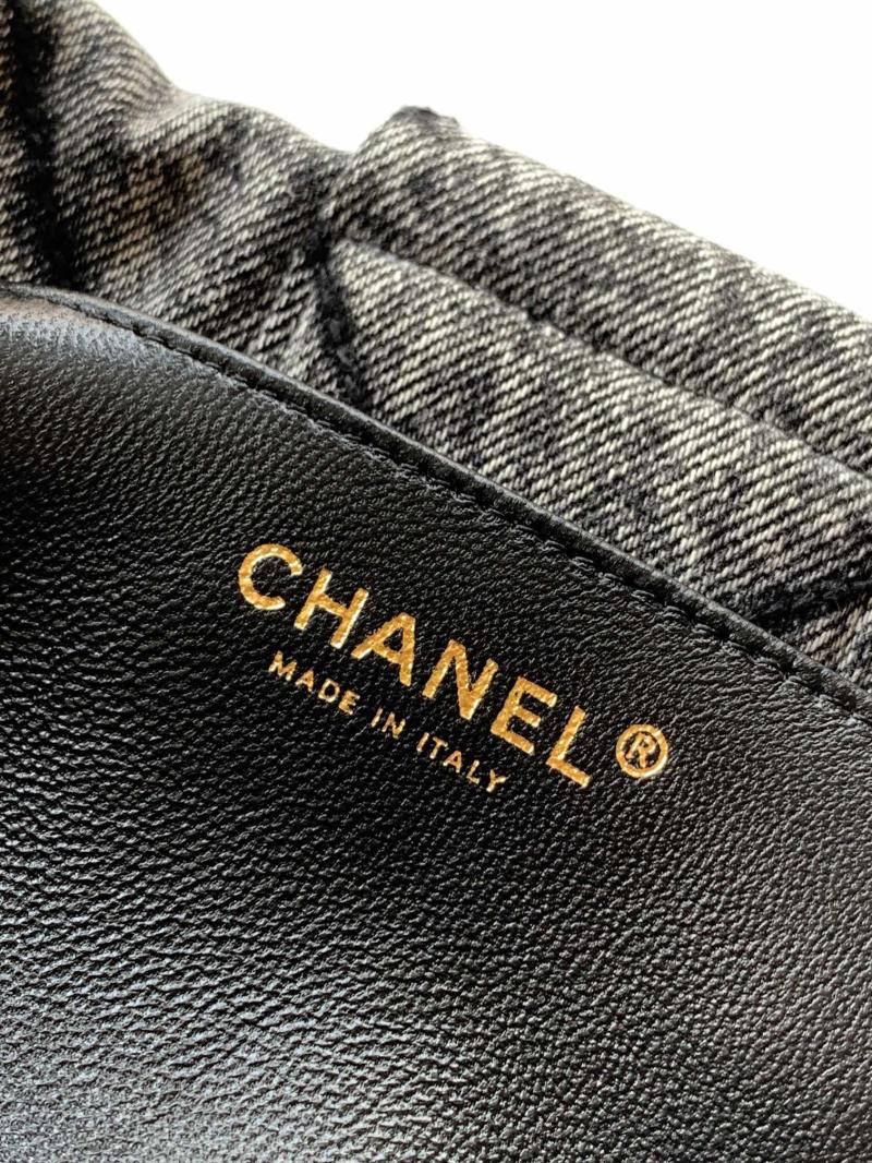Chanel Denim Bow bag Black AS5851